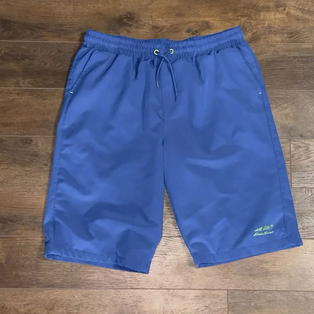 Eddie Bauer Swim Trunks Shorts Boys Kids Size XL 18/20 Blue Pockets Drawstring